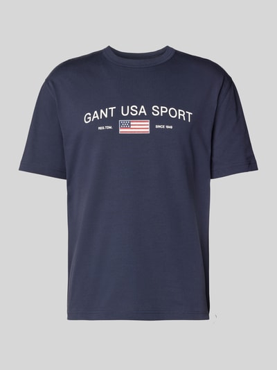 Gant T-Shirt mit Label-Print Marine 2