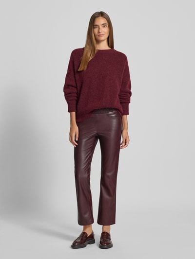 Cambio Bootcut Hose in Leder-Optik Modell 'FELICE' Bordeaux 1