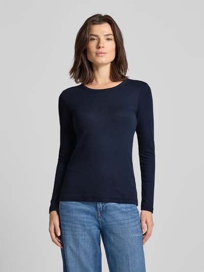 Tom Tailor Bluzka z długim rękawem o kroju regular fit z mieszanki bawełny Ciemnoniebieski 4