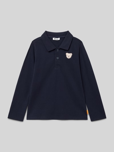 Steiff Bluzka z długim rękawem o kroju regular fit z wyhaftowanym logo Granatowy 1