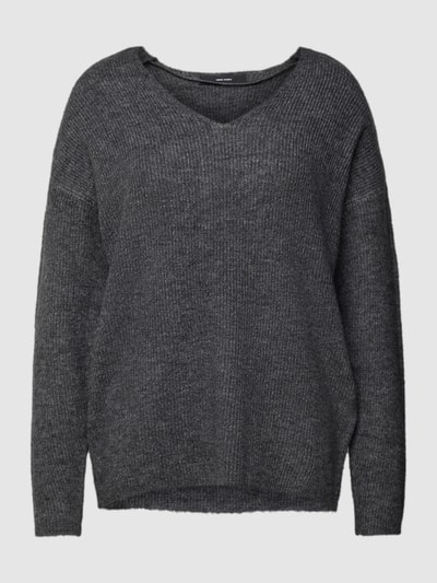 Vero Moda Sweter z dzianiny z fakturowanym wzorem model ‘CREWLEFILE’ Średnioszary 2