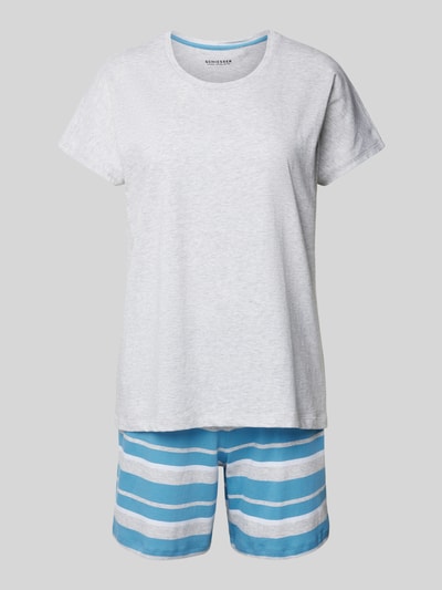 Schiesser Pyjama mit Rundhalsausschnitt Modell 'Casual Essentials' Blau 1