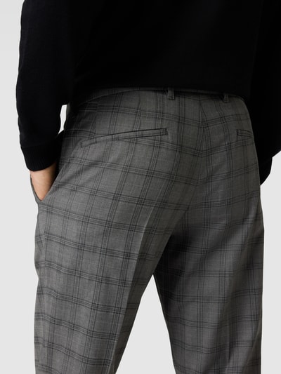 Drykorn Pantalon met ruitmotief, model 'PIET' Antraciet - 3