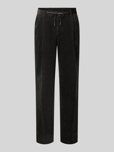 MCNEAL Regular fit corduroy broek met bandplooien Groen - 2