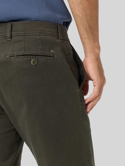 Brax Regular Fit Chino aus Baumwoll-Mix Modell 'Evans' Oliv 3