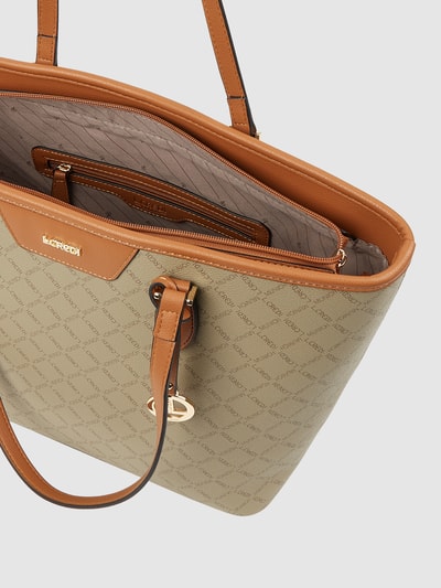 L.Credi Torba shopper ze wzorem z logo  Szarobrązowy 5