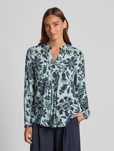 Emily Van den Bergh Regular Fit Bluse aus Viskose mit Tunikakragen Mint 4