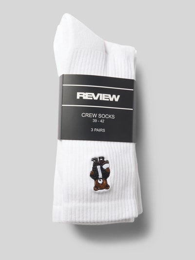 REVIEW Sokken met motiefstitching in een set van 3 paar Wit - 3