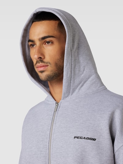 Pegador Oversized Sweatjacke in Melange-Optik Hellgrau Melange 3