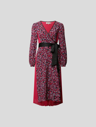 Diane von Furstenberg Wickelkleid mit Plisseefalten Pink 2