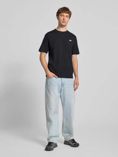 New Balance t-shirt z logo i okrągłym dekoltem Czarny 1