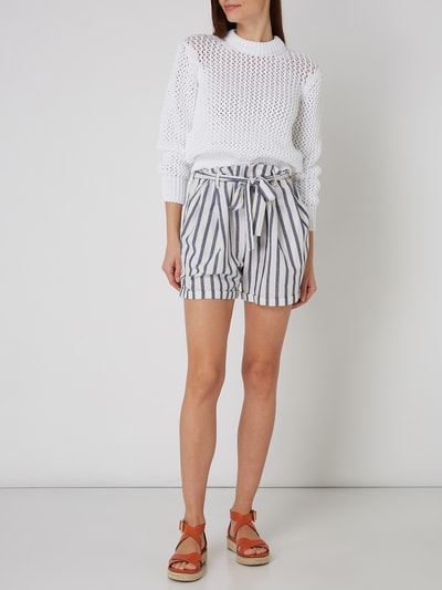 Jake*s Casual Shorts mit Gürtel Offwhite 1