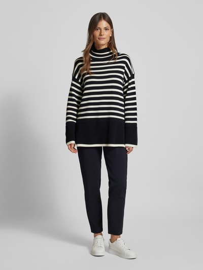 Marc O'Polo Oversize Strickpullover aus reiner Baumwolle im Breton-Stil  Marine 1