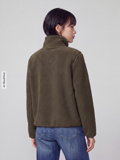 VERO MODA Sweatjacke mit hohem Stehkragen Oliv 5