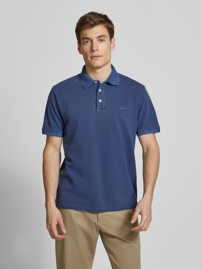 Gant Regular Fit Poloshirt von Label-Stitching Modell 'SUNFADED' Royal 4