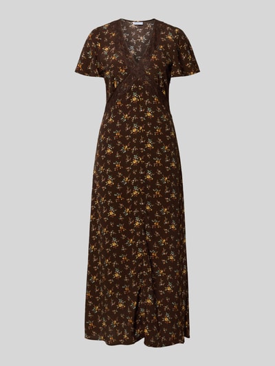 Produktfoto, Midikleid aus Viskose mit floralem Muster von Jake*s Casual, zuiver viscose, A-lijn, bloemenmotief, v-hals, ruglengte bij maat 36: 131 cm, borstwijdte bij maat 36: 41 cm, mouwlengte bij maat 36: 22 cm