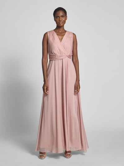 Christian Berg Cocktail Abendkleid in Wickel-Optik Hellrosa Melange 4