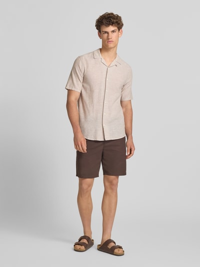 ONLY & SONS Koszula casualowa o kroju slim fit z mieszanki bawełny i lnu model 'CAIDEN' Beżowy 1