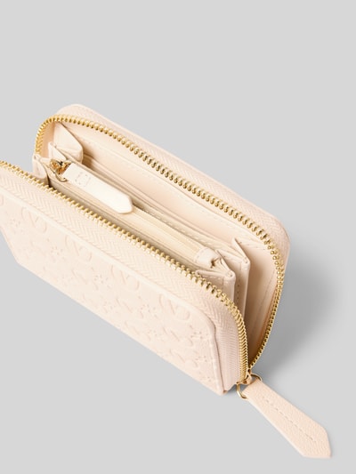 VALENTINO BAGS Portemonnee met all-over reliëflogo, model 'Samba' Ecru - 3
