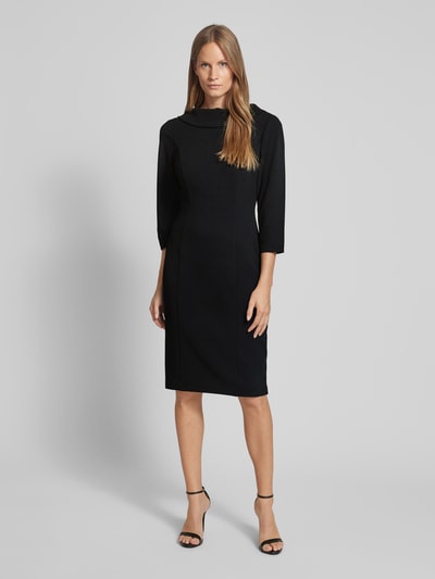 Adrianna Papell Knielanges Cocktailkleid mit 3/4-Arm Black 1