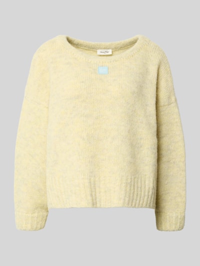 American Vintage Relaxed Fit Strickpullover mit Rundhalsausschnitt Modell 'EAST' Hellgelb Melange 2