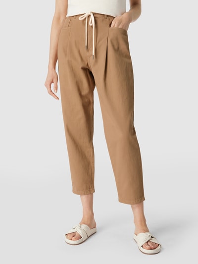 Jake*s Casual Broek met deels elastische band Beige - 4