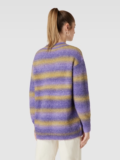 Tom Tailor Denim Strickpullover mit tiefem V-Ausschnitt Modell 'colourflow' Purple 5