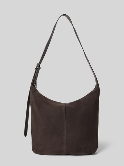 COMMA Handtasche aus Leder mit verstellbarem Schulterriemen Dunkelbraun 1