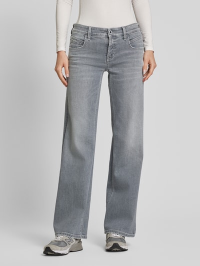 Cambio Wide leg jeans in 5-pocketmodel, model 'TESS' Lichtgrijs - 4