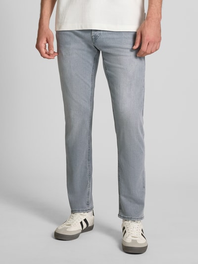 Jack & Jones Slim fit jeans met knoopsluiting, model 'Glenn' Lichtgrijs - 4