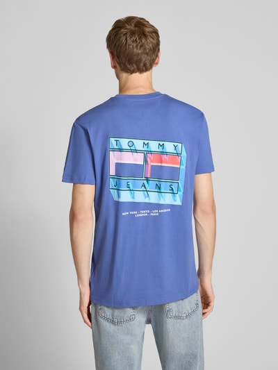 Tommy Jeans T-shirt o kroju regular fit z czystej bawełny Królewski niebieski 4