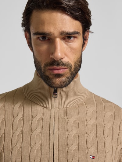 Tommy Hilfiger Regular fit schipperstrui van puur katoen Taupe - 3