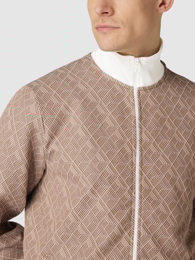 MCNEAL Sweatjacke mit Allover-Muster Modell 'CLAUDE' Haselnuss Braun 3