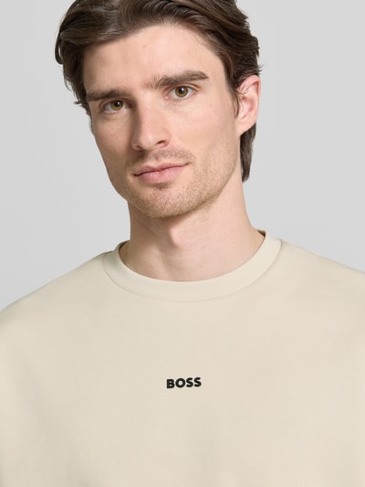 BOSS Green Bluza o kroju regular fit z mieszanki bawełny model „STENSON” Piaskowy 3