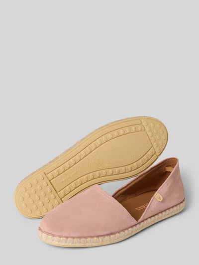 Productfoto, Espadrilles aus Leder mit Label-Patch Modell 'CARMEN' van Verbenas, roze, afgeronde vorm, gestructureerde zool, echt leer, 2 cm hak, 7 cm schachthoogte, 5 cm schachtbreedte