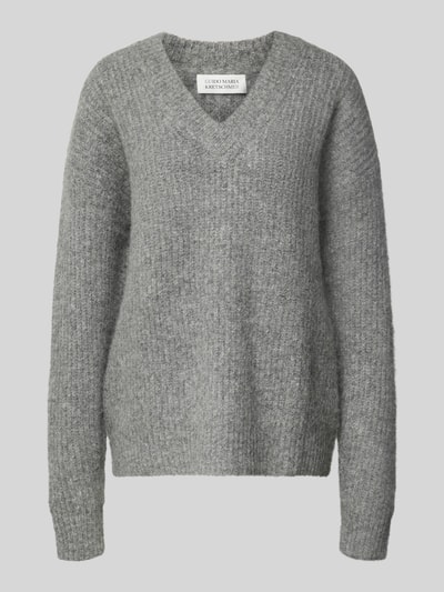 GUIDO MARIA KRETSCHMER WOMAN Gebreide pullover van alpacamix met V-hals Antraciet - 2