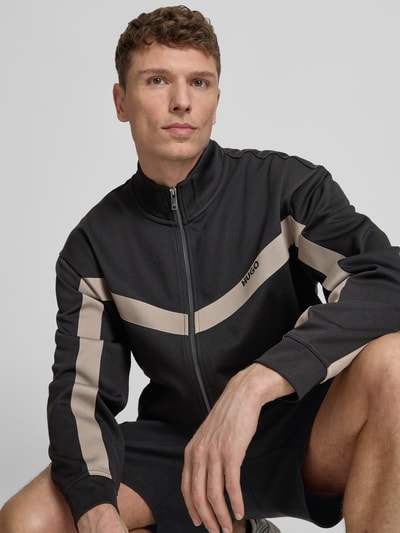 HUGO Relaxed Fit Sweatjacke mit Baumwoll-Anteil Modell 'DARTI' Black 3