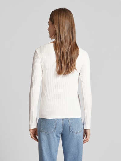 OPUS Longsleeve mit U-Boot-Ausschnitt Modell 'Sovke' Offwhite 5