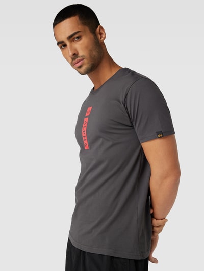 Alpha Industries T-Shirt mit Label-Print Dunkelgrau 3