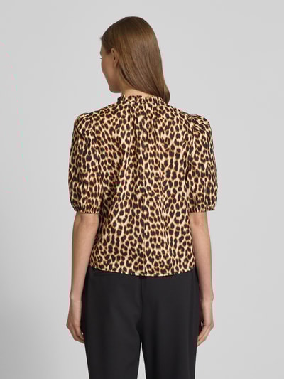 Christian Berg Woman Selection Bluzka o kroju regular fit ze zwierzęcym wzorem i dekoltem w serek Beżowy 5