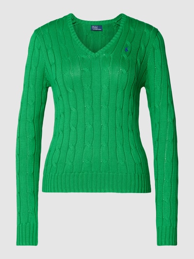 Polo Ralph Lauren Sweter z dzianiny z wzorem warkocza Trawiasty zielony 2