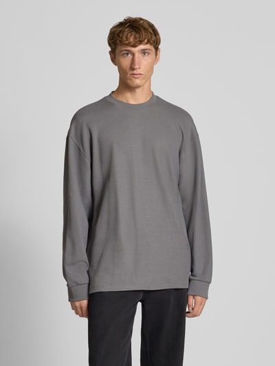 Hugo Blue Regular Fit Sweatshirt aus Baumwoll-Mix Modell 'NUWOLO' Mittelgrau 4