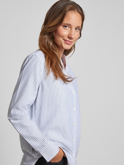 Marc O'Polo Comfort Fit Bluse mit Streifenmuster aus reiner Baumwolle Rauchblau 3