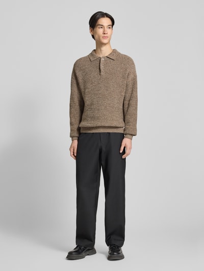 JAKE*S STUDIO MEN Gebreide pullover met polokraag Roodbruin - 1