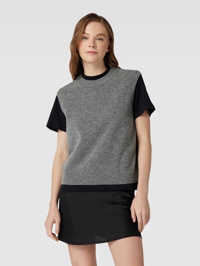 Marc O'Polo DENIM Stricktop aus Schurwoll-Mix mit Stretch-Anteil Dunkelgrau 4
