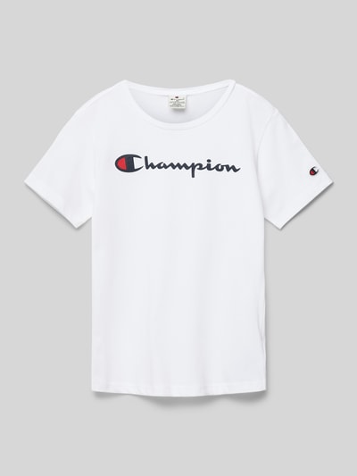 CHAMPION T-shirt z nadrukiem z logo Biały 1