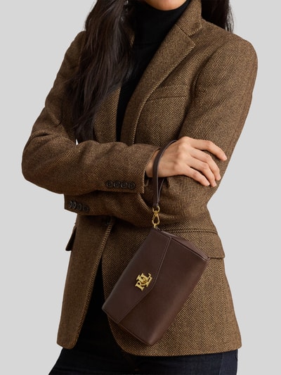 Lauren Ralph Lauren Schoudertas van echt leer met afneembare draagketting Donkerbruin - 1
