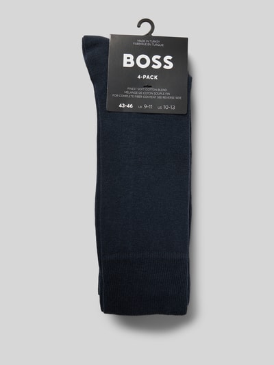 BOSS Socken mit Label-Print im 4er-Pack Dunkelblau 3