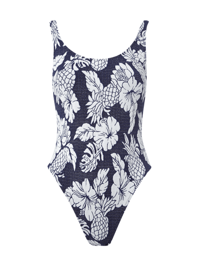 Seafolly Badeanzug mit floralem Muster Marineblau 1