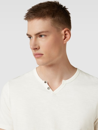 Jack & Jones T-Shirt mit kurzer Knopfleiste Offwhite 3